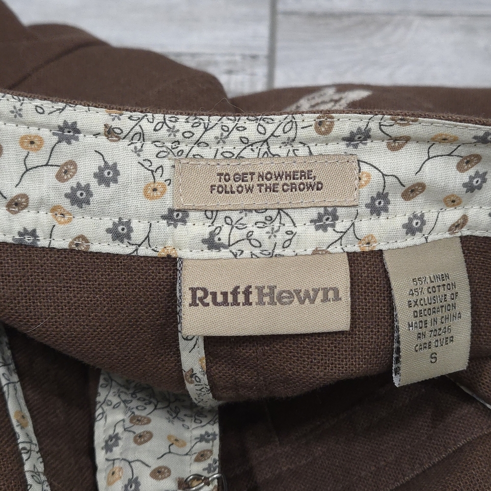 NWT Y2K RUFF HEWN Linen & Cotton Blend Embroidered Collarless Jacket - Picture 9 of 16